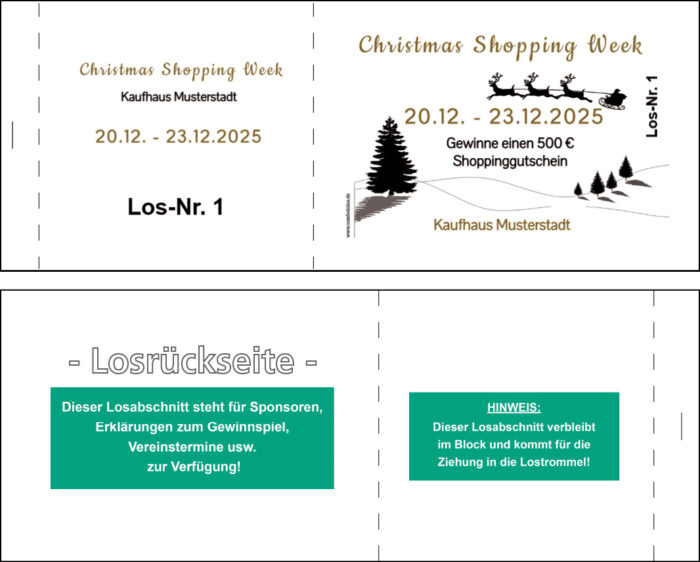 Christmas Shopping Week Los-Vorlage 2-seitig