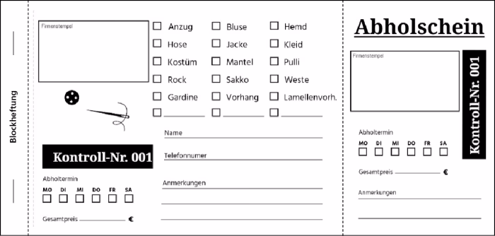 Änderungsschein DL mit Stempelfeld ohne Bügelloch Layout 2